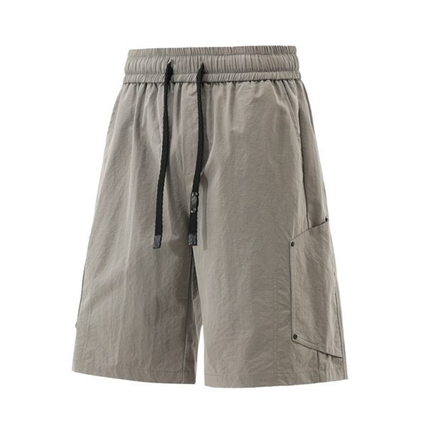 1 Men's Red Casual Shorts with Elastic Drawstring Waist