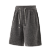 5 Men's Gray Textured Casual Shorts with Drawstring Waist