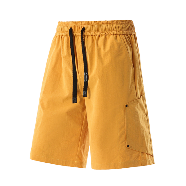 5 Men's Red Casual Shorts with Elastic Drawstring Waist