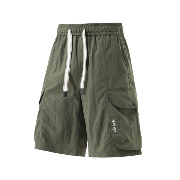 png (1) Men's Purple Cargo Shorts with Elastic Drawstring Waist