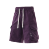 png (2) Men's Purple Cargo Shorts with Elastic Drawstring Waist