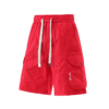 png (5) Men's Purple Cargo Shorts with Elastic Drawstring Waist