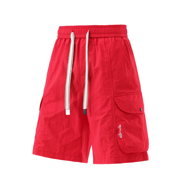 png (5) Men's Purple Cargo Shorts with Elastic Drawstring Waist