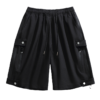 Men's Khaki Cargo Shorts with Elastic Drawstring Waist