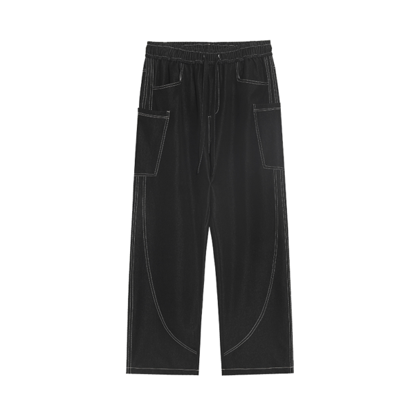 透明图 Loose-Fit Baggy Jeans with Elastic Drawstring Waist