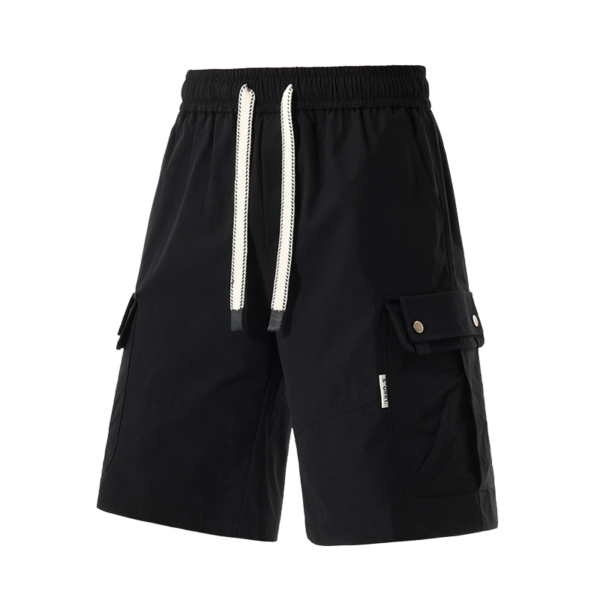 1 Men's Light Beige Cargo Shorts with Drawstring Waist