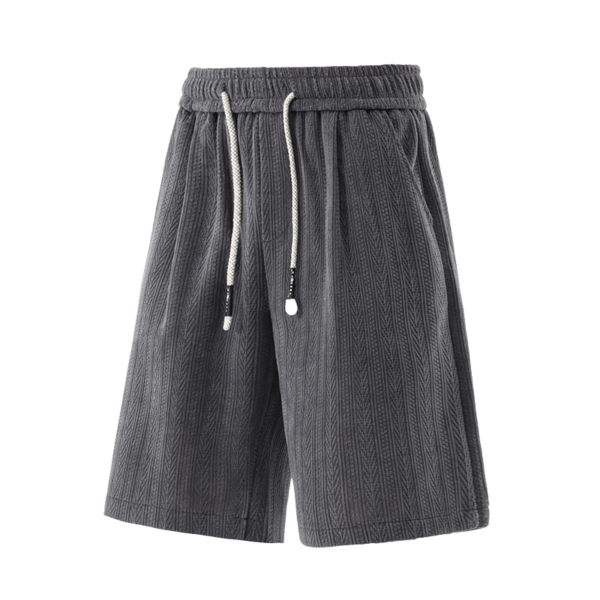 1 Men's Corduroy Casual Shorts with Drawstring Waist