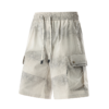3 Men's Light Beige Cargo Shorts with Drawstring Waist