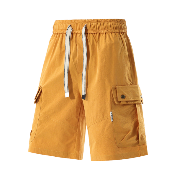 7 Men's Light Beige Cargo Shorts with Drawstring Waist