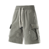 9 Men's Light Beige Cargo Shorts with Drawstring Waist